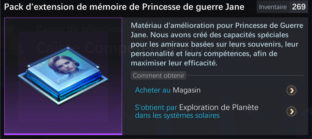 Extension mémoire Princesse de guerre Jane
