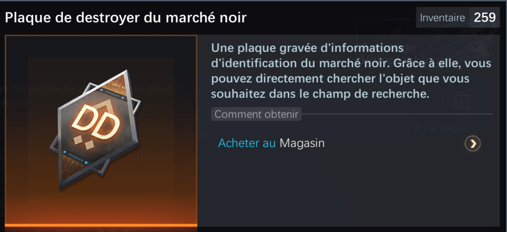 Plaque marché noir destroyer