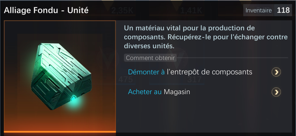 Alliage fondu
